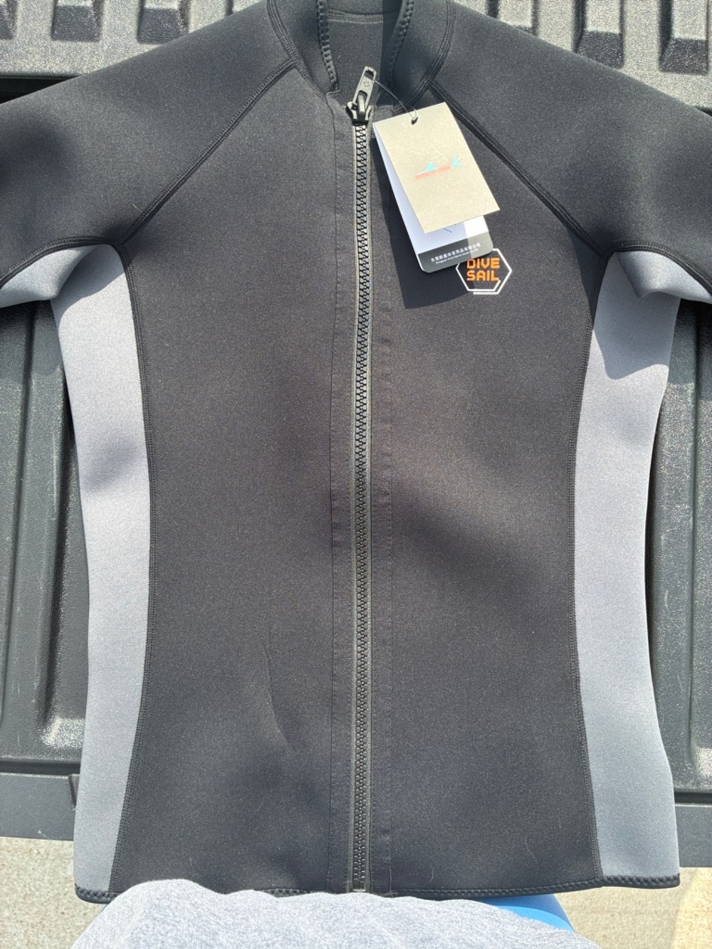 Men's Black/Gray Front-Zip Wetsuit Jacket